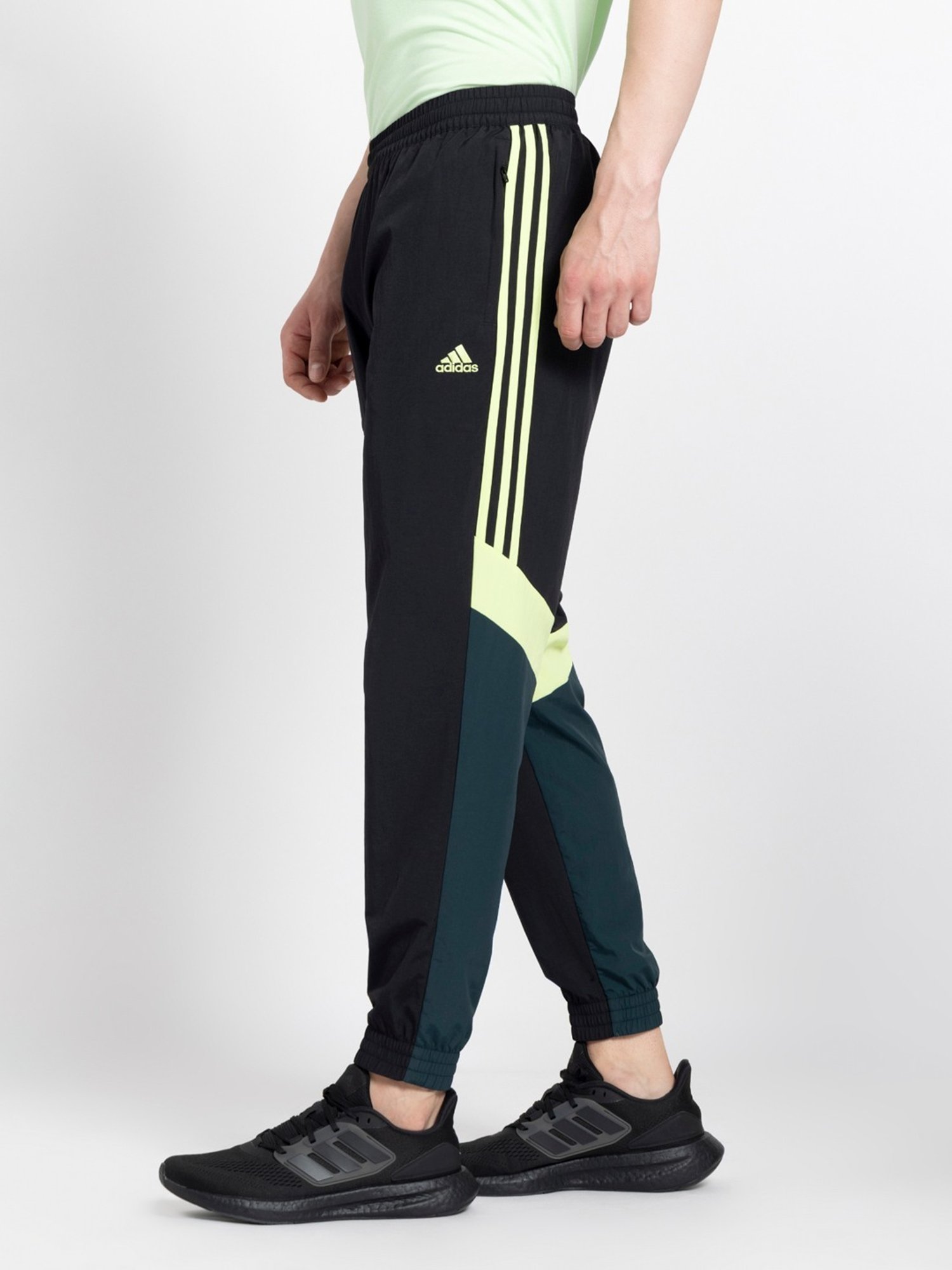 Adidas Black Regular Fit Printed Joggers