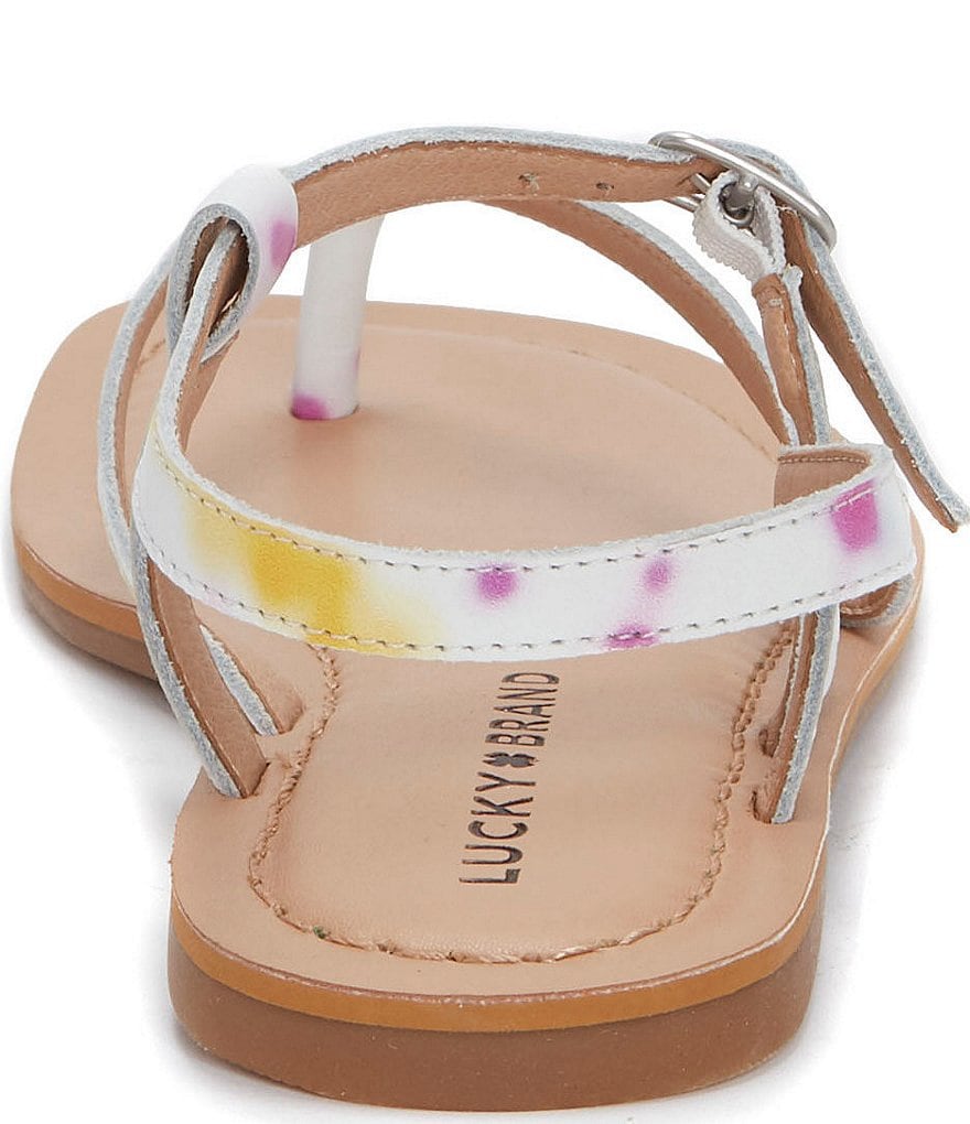 Lucky Brand Bylee Tie-Dye Printed Leather Thong Sandals