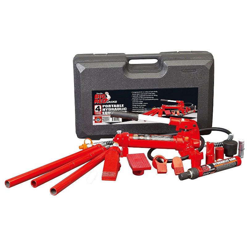 Torin T70401S 4 Ton Porta Power Hydraulic Ram Body Frame Repair Kit & Carry Case