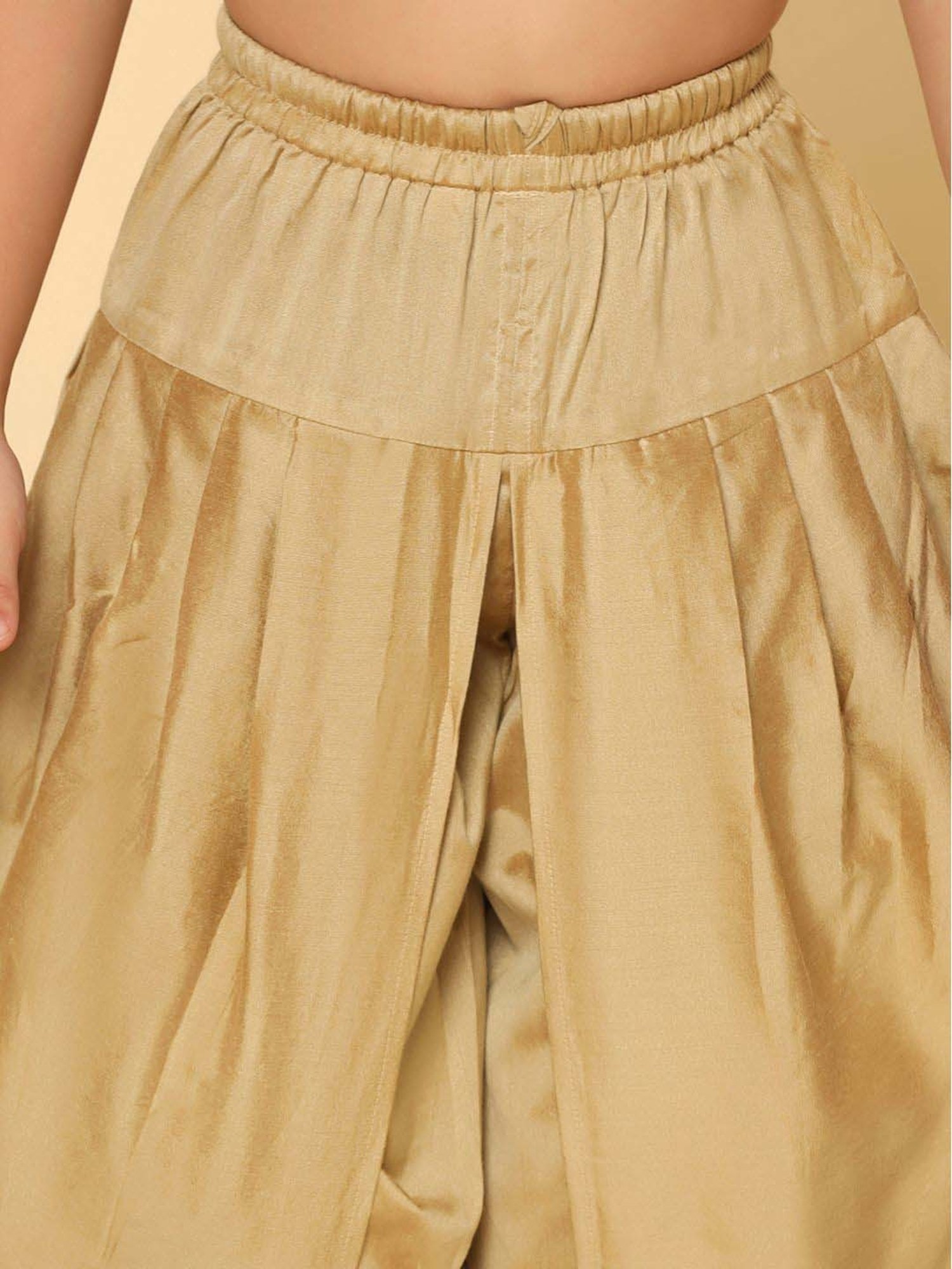 KISAH Kids Golden Cotton Regular Fit Dhoti Pants