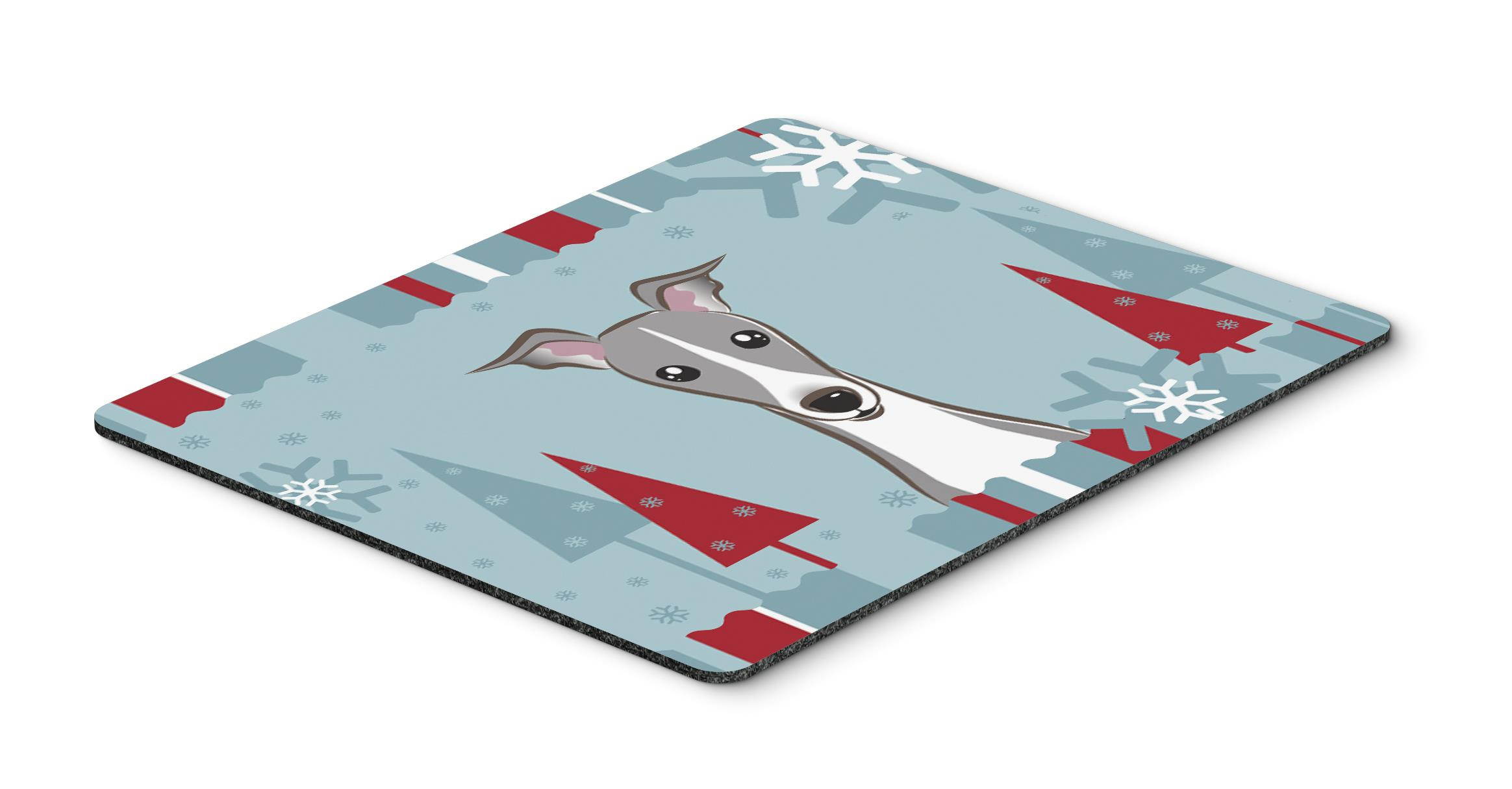 Winter Holiday Italian Greyhound Mouse Pad, Hot Pad or Trivet BB1732MP