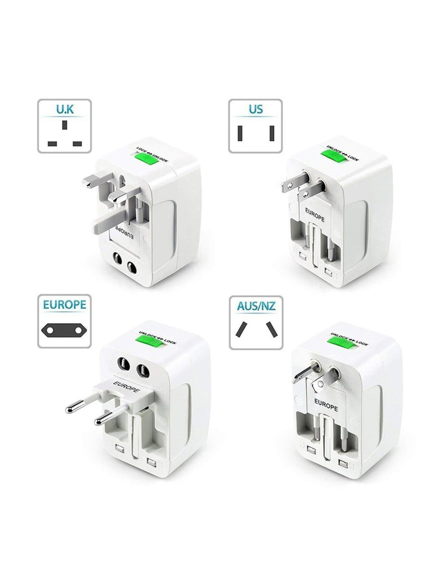 One Beat Universal Travel Adapter 100V-240V Plug (White)