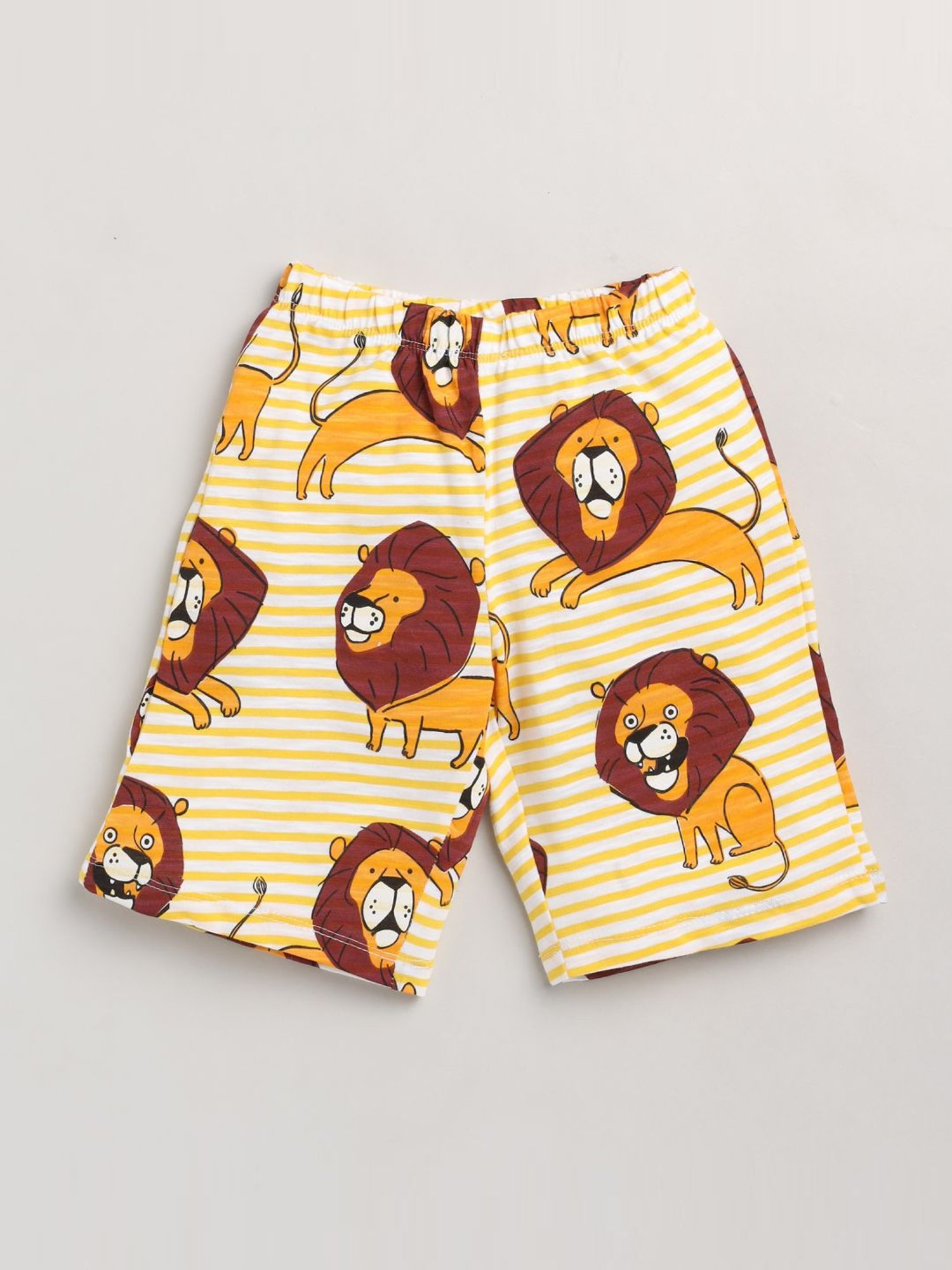 Lazy Shark Kids Yellow Printed T-Shirt & Shorts