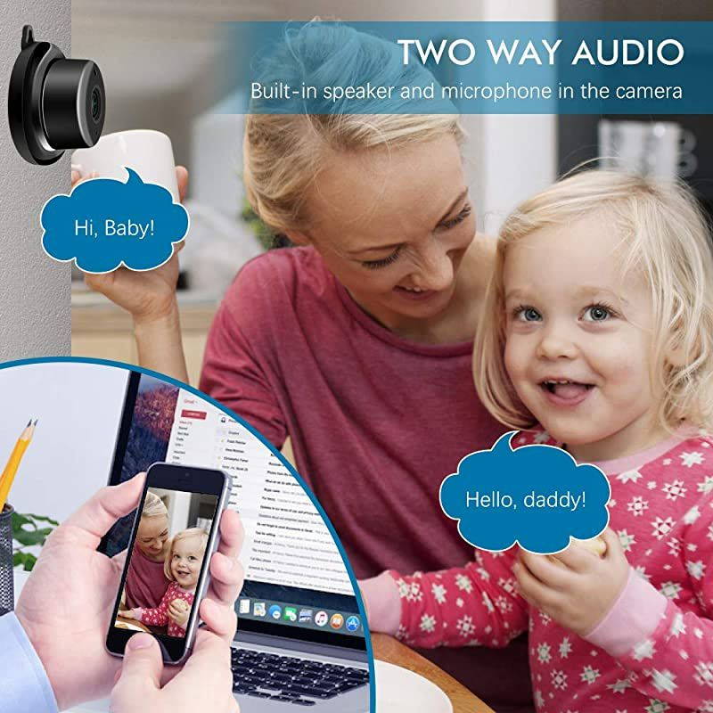 Hidden WiFi Camera Security Mini Spy Camera Covert Nanny Cam Indoor Video Recorder Support 2 Way Audio Motion Detection Night Vision