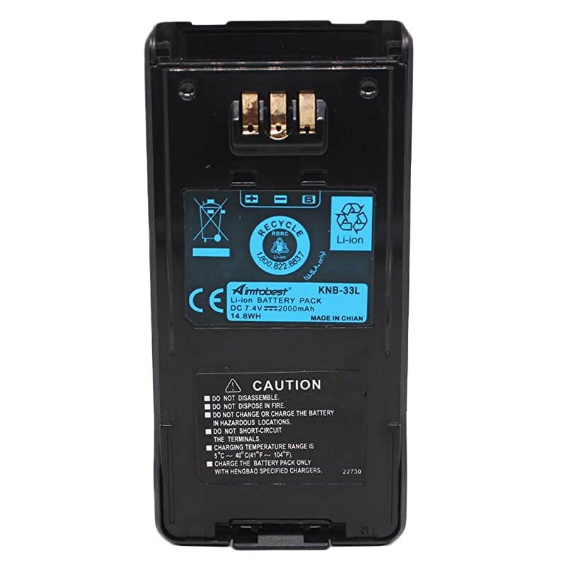 KNB33L 2000mAh Liion Battery Compatible for Kenwood Radio TK2180 TK3180 TK5210 TK5310 TK5410 NX410 NX411