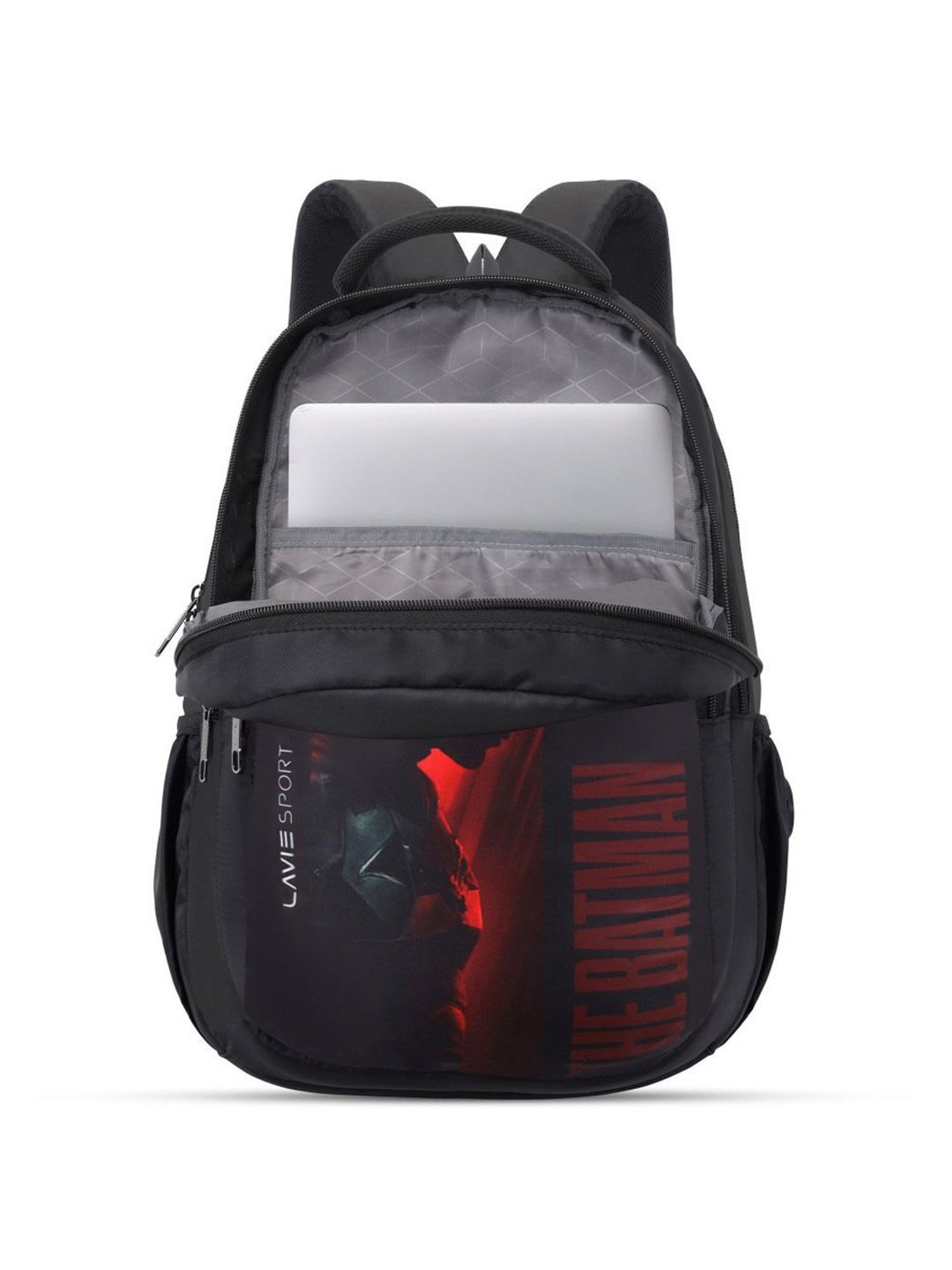Lavie Sport Batman Shadow Black & Red Polyester Printed Laptop Backpack - 26 Ltrs