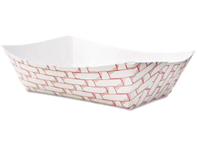 Dart 16MJ32 Paper Food Baskets, 3lb Capacity, Red/White, 500/Carton, 1 Carton