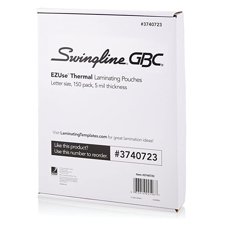 GBC Laminating Sheets Thermal Laminating Pouches Letter Size 5mil EZUse 150 Pack 1 Case of 8 3740723CS