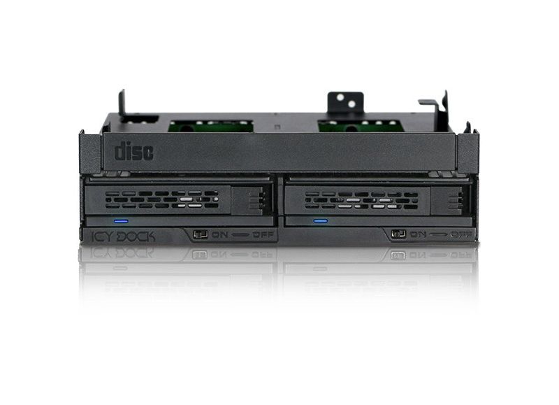 Icy Dock ExpressCage MB732SPO-B Drive Enclosure for 5.25" 6Gb/s SAS, Serial ATA/600 - Serial ATA/600 Host Interface Internal - Black