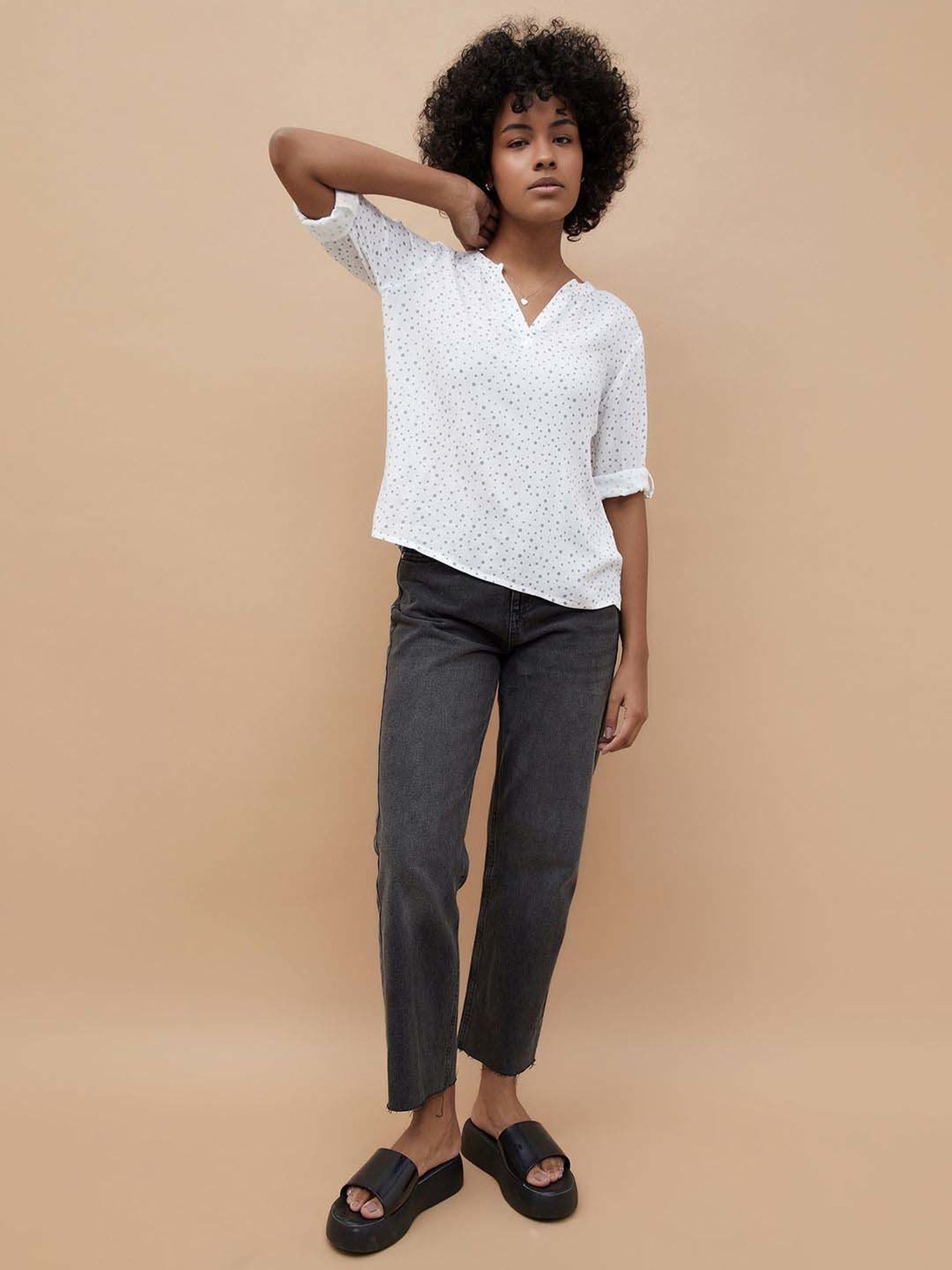 Fame Forever by Lifestyle White Printed Top