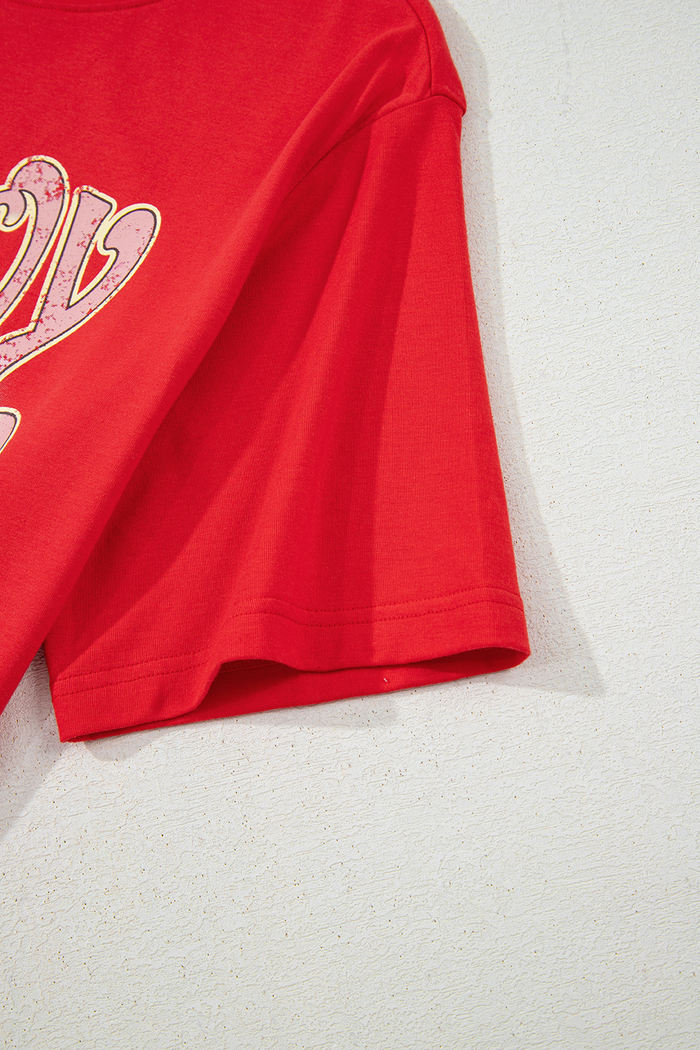 Red Cheetah Print Casual Short Sleeve Crew Neck T Shirt