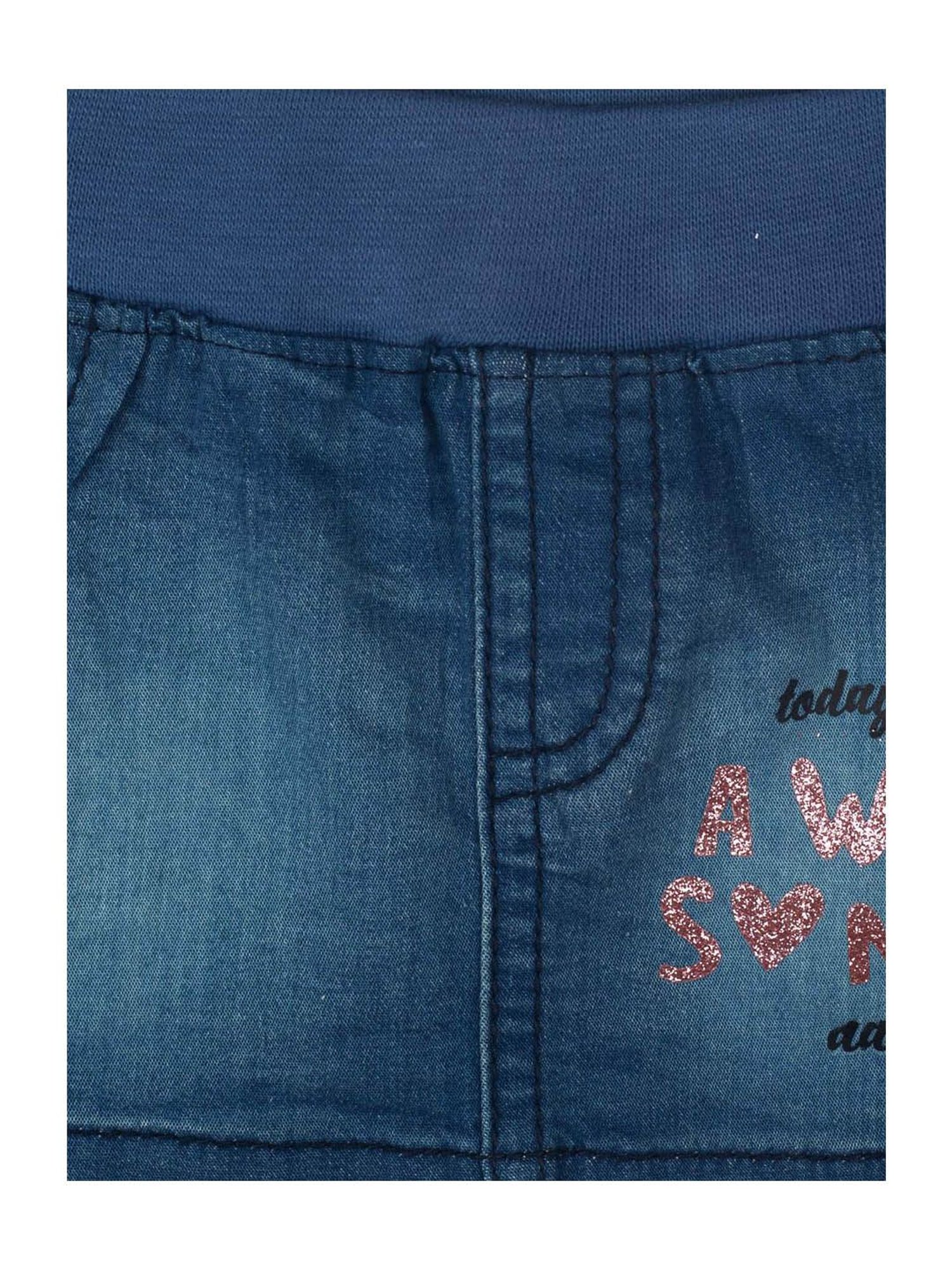 MINIKLUB Kids Blue Cotton Embellished Skirt