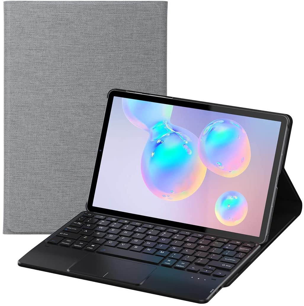 Feitenn Galaxy Tab S6 Keyboard Tab S6 Keyboard Case Laptop Touchpad Detachable Sleep/Wake Smart Tablet Cover Pencil Holder Stand Wireless Bluetooth Keyboard for Samsung Galaxy Tab S6 10.5 - Gray