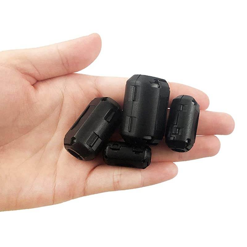 Pack of 20pcs Clipon Ferrite Ring Core RFI EMI Noise Suppressor Cable Clip for 3mm 5mm 7mm 9mm 13mm Diameter Cable Black