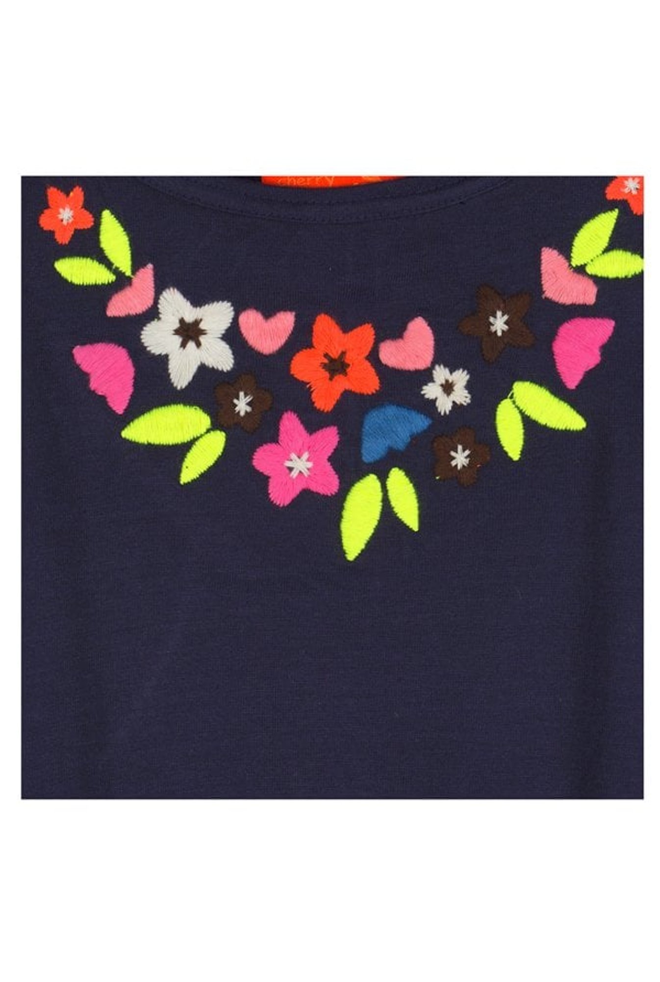 Cherry Crumble By Nitt Hyman Kids Navy Embroidered Dress