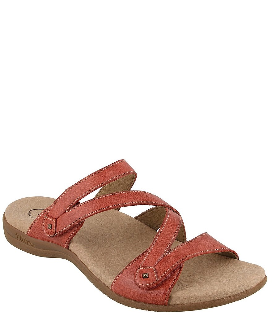 Taos Footwear Double U Leather Slide Sandals