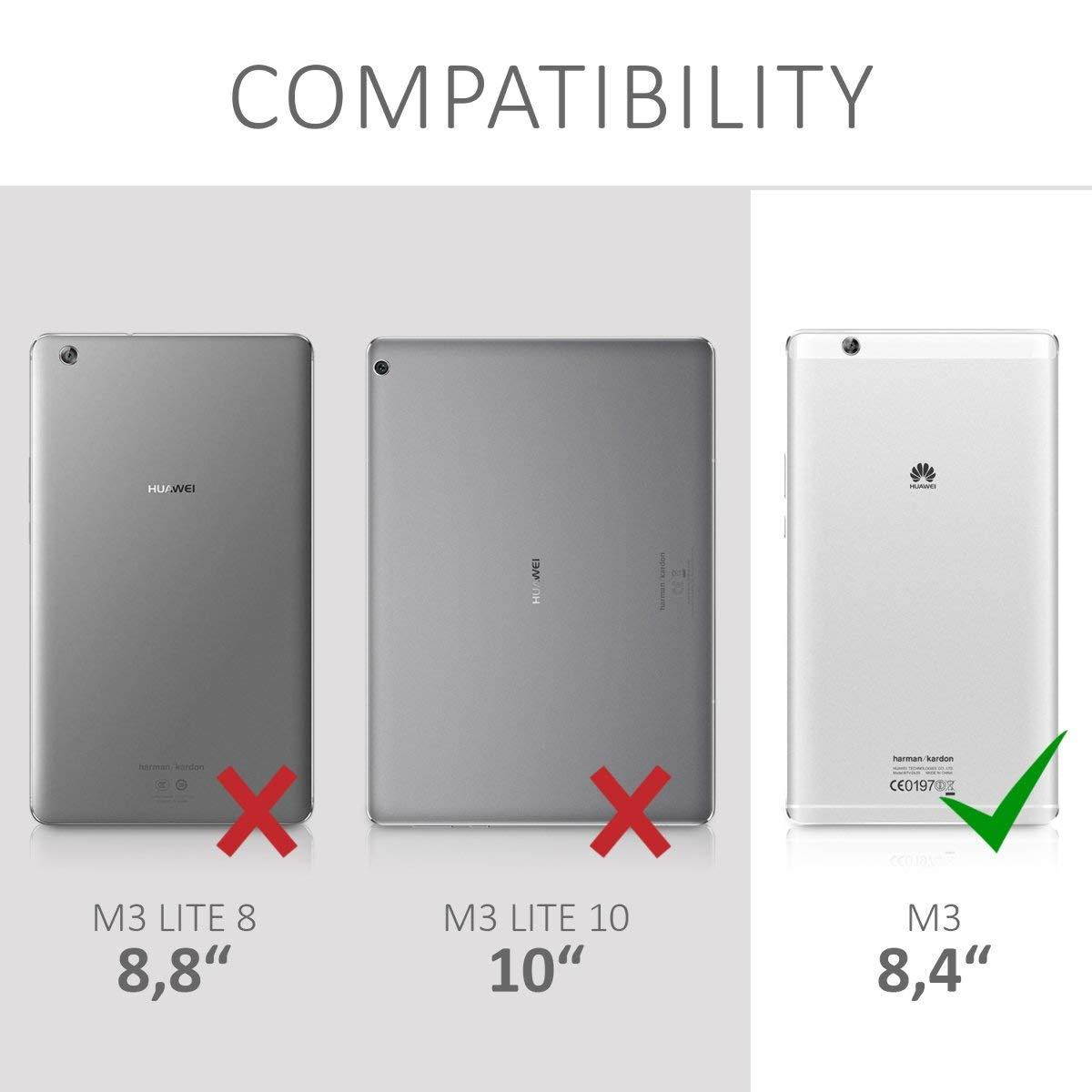 kwmobile TPU Silicone Case for Huawei MediaPad M3 8.4 - Soft Flexible Shock Absorbent Protective Cover - Dark Pink Blue Transparent