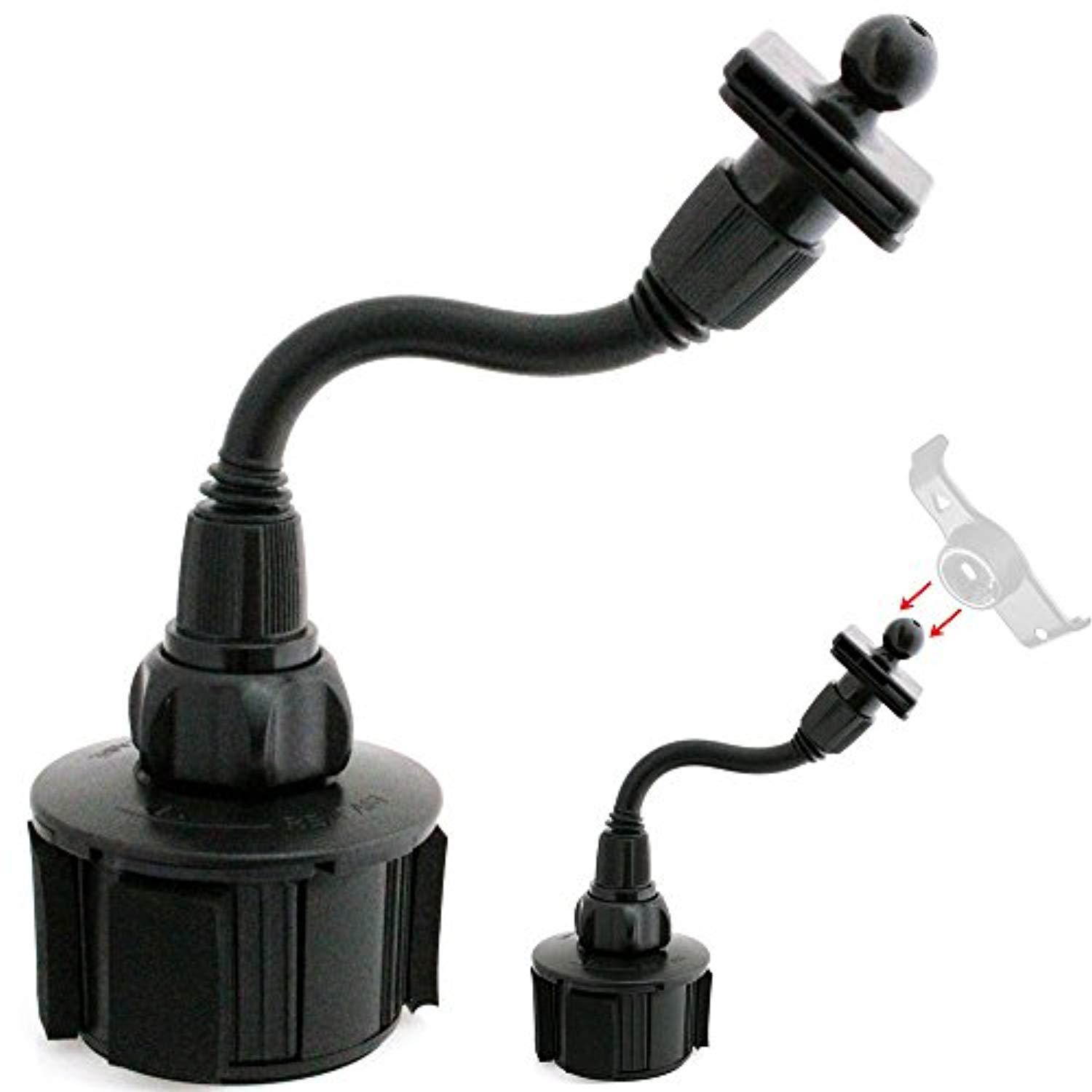 ChargerCity Flexible Neck Car Vehicle Drinks Cup Holder Mount for All Garmin Nuvi Drive Smart GPS All 5x 6x 2xx 7xx 1xxx 2xxx 3xxx models, 17mm Ball is compatible for Nuvi Brackets that came w/GPS