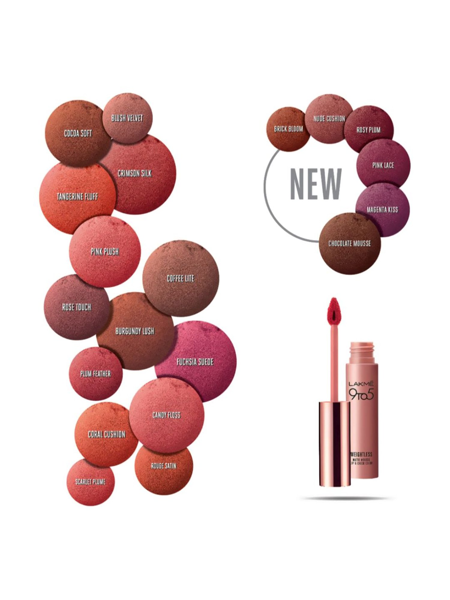 Lakme 9 to 5 Weightless Lip & Cheek Color Rosy Plum 9 gm