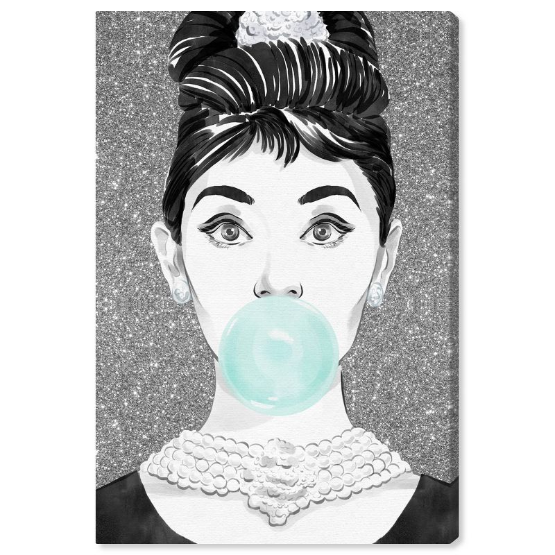 15" x 10" Bubblegum Star People and Portraits Unframed Canvas Wall Art in Black - Oliver Gal