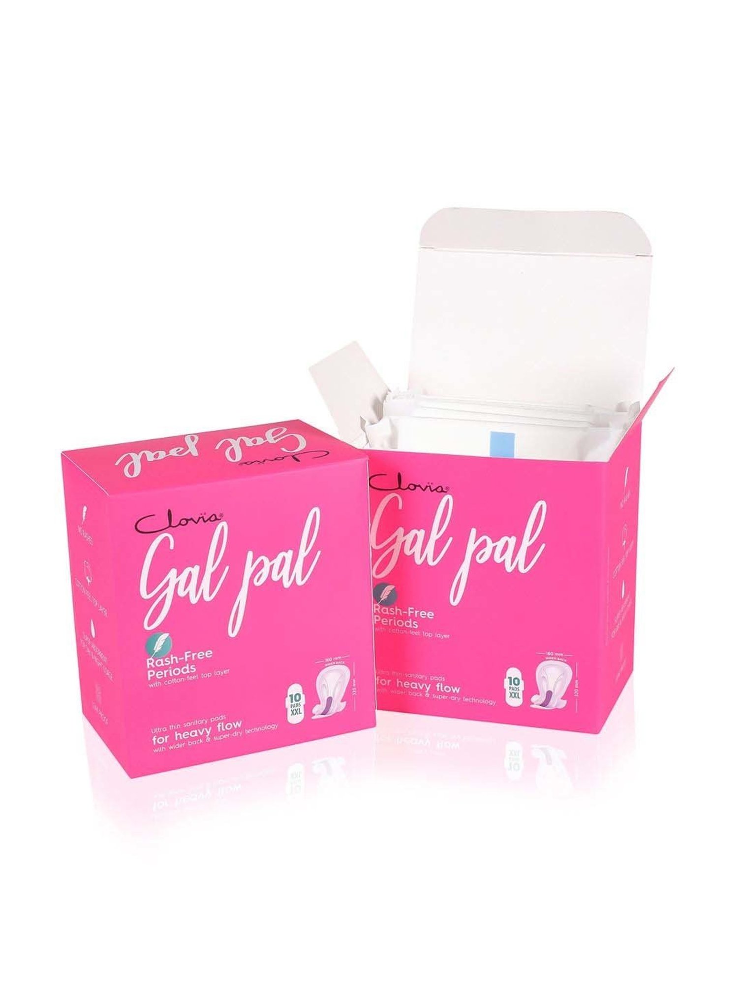 Clovia Botaniqa Gal Pal Sanitary 10 Pads XXL for Extra Heavy Flow - 320 mm
