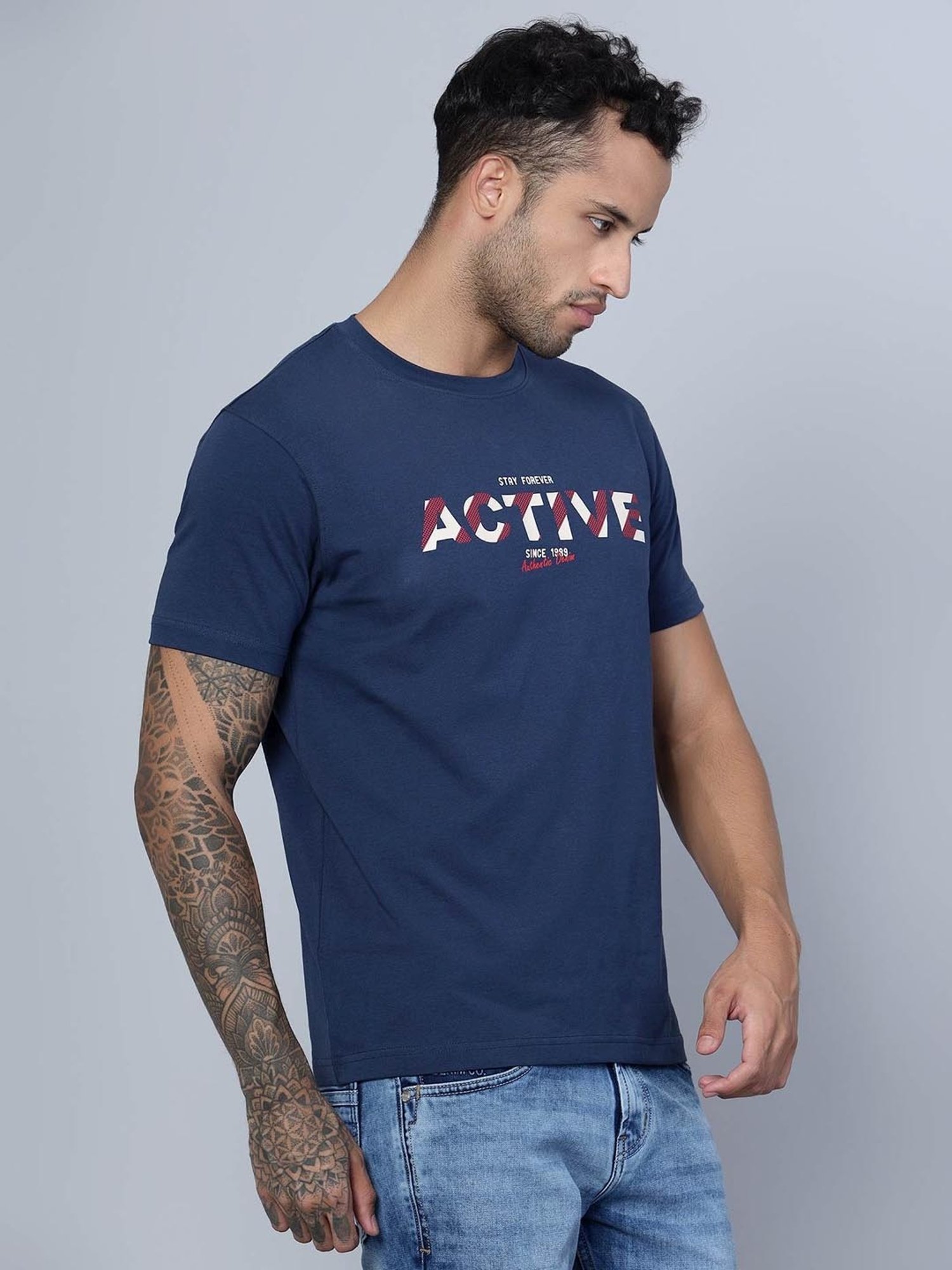 Cantabil Airforce Regular Fit Printed T-Shirt