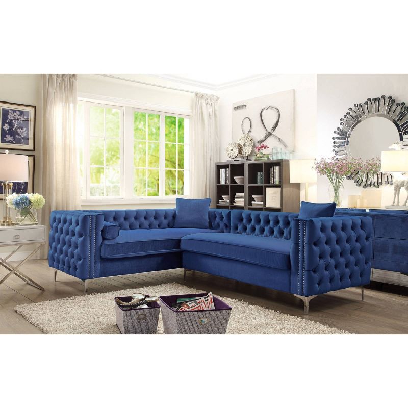 Susan Left Facing Sectional Sofa Navy - Chic Home Design