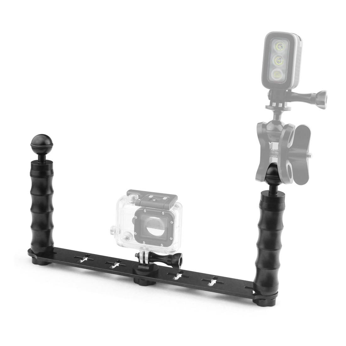 Dual Handheld Selfie Monopod Diving Underwater Light Arm Aluminum Mount for GoPro HERO 3/3+/4 Xiaoyi Camera