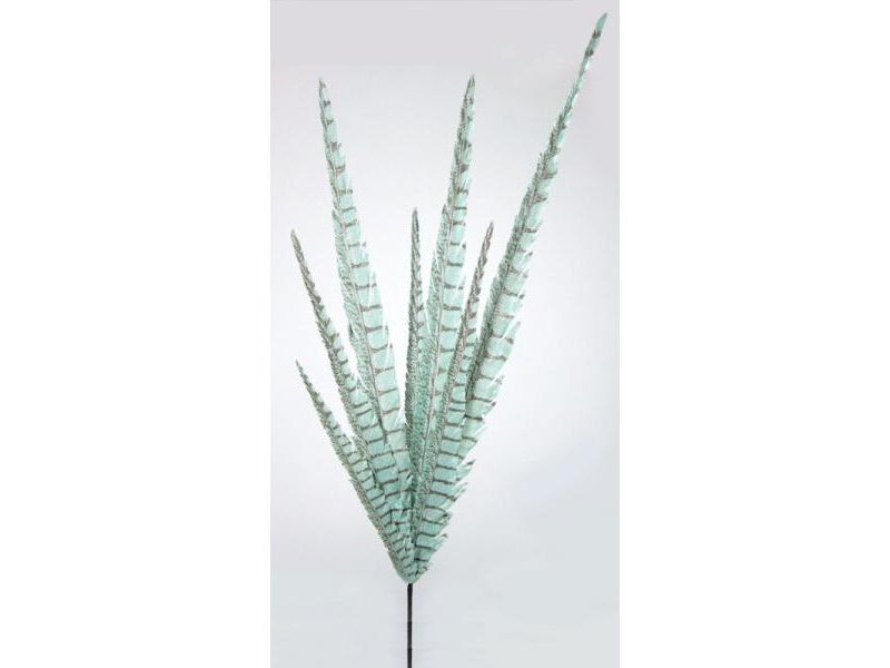 Melrose 35" Mint Green Artificial Pheasant Tail Feather Spray