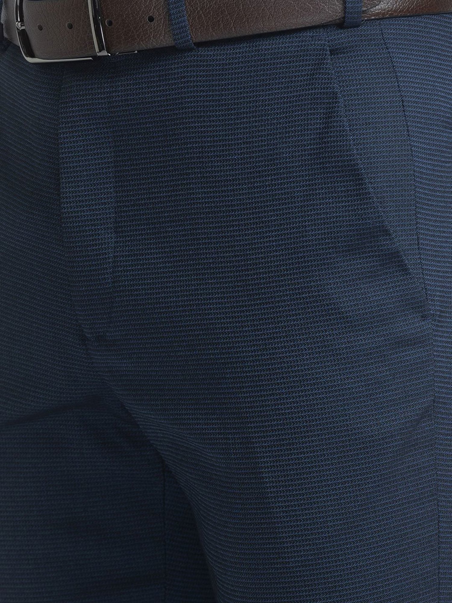 Park Avenue Blue  Regular Fit Trousers