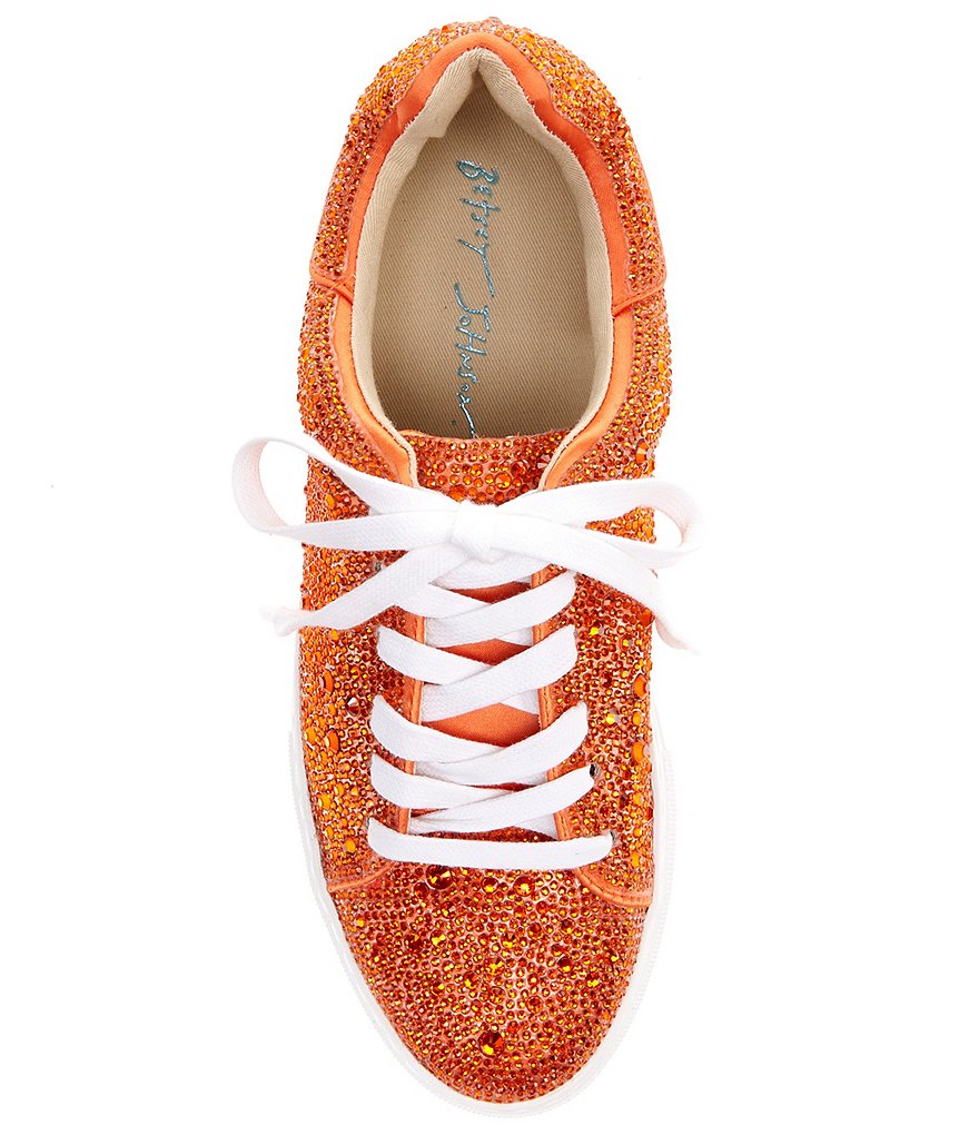 Blue by Betsey Johnson Sidny Rhinestone Embellished Platform Lace-Up Sneakers