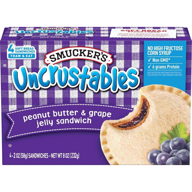 Smucker's Uncrustables Frozen Peanut Butter & Grape Jelly Sandwich - 8oz/4ct