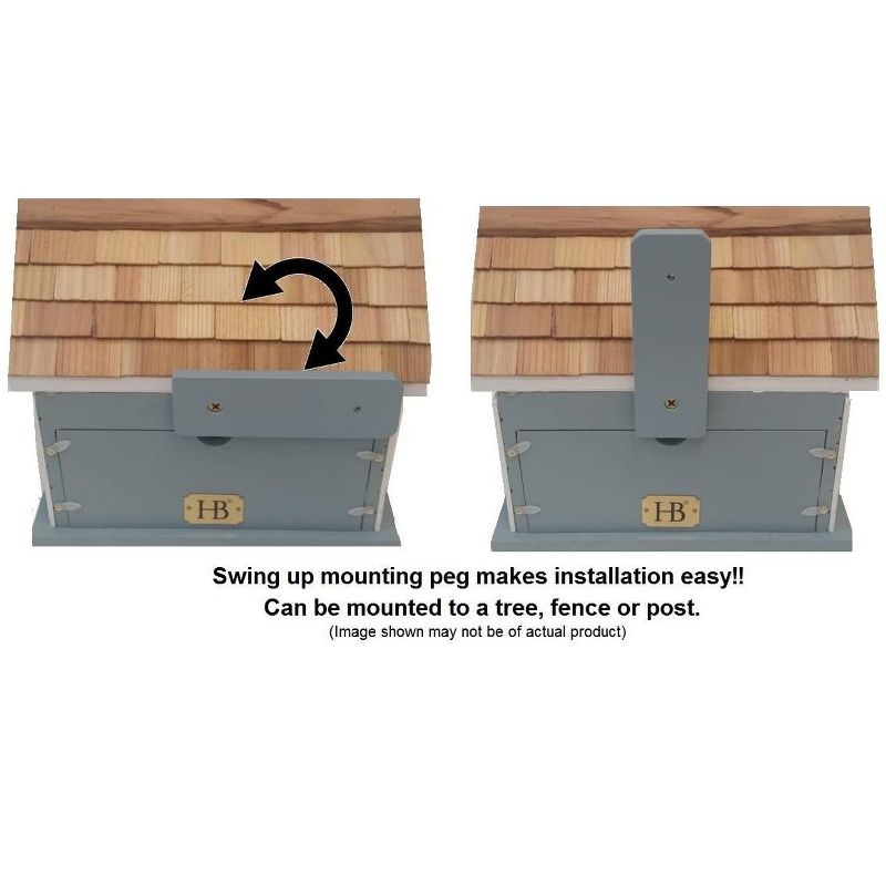 Home Bazaar HB-9045W Handcrafted Outdoor Backyard Decor Cottage Bird House for Finches and More with Pine Roof, White