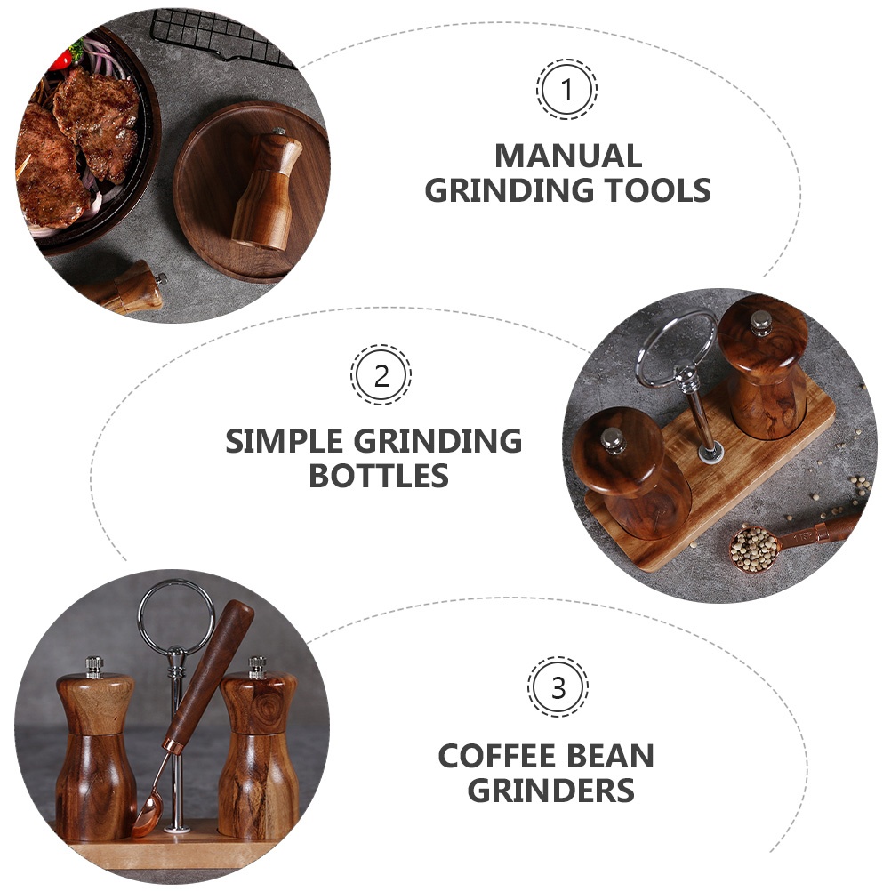 2 Pcs Manual Coffee Grinders Convenient Grinding Bottles Simple Grinding Tools