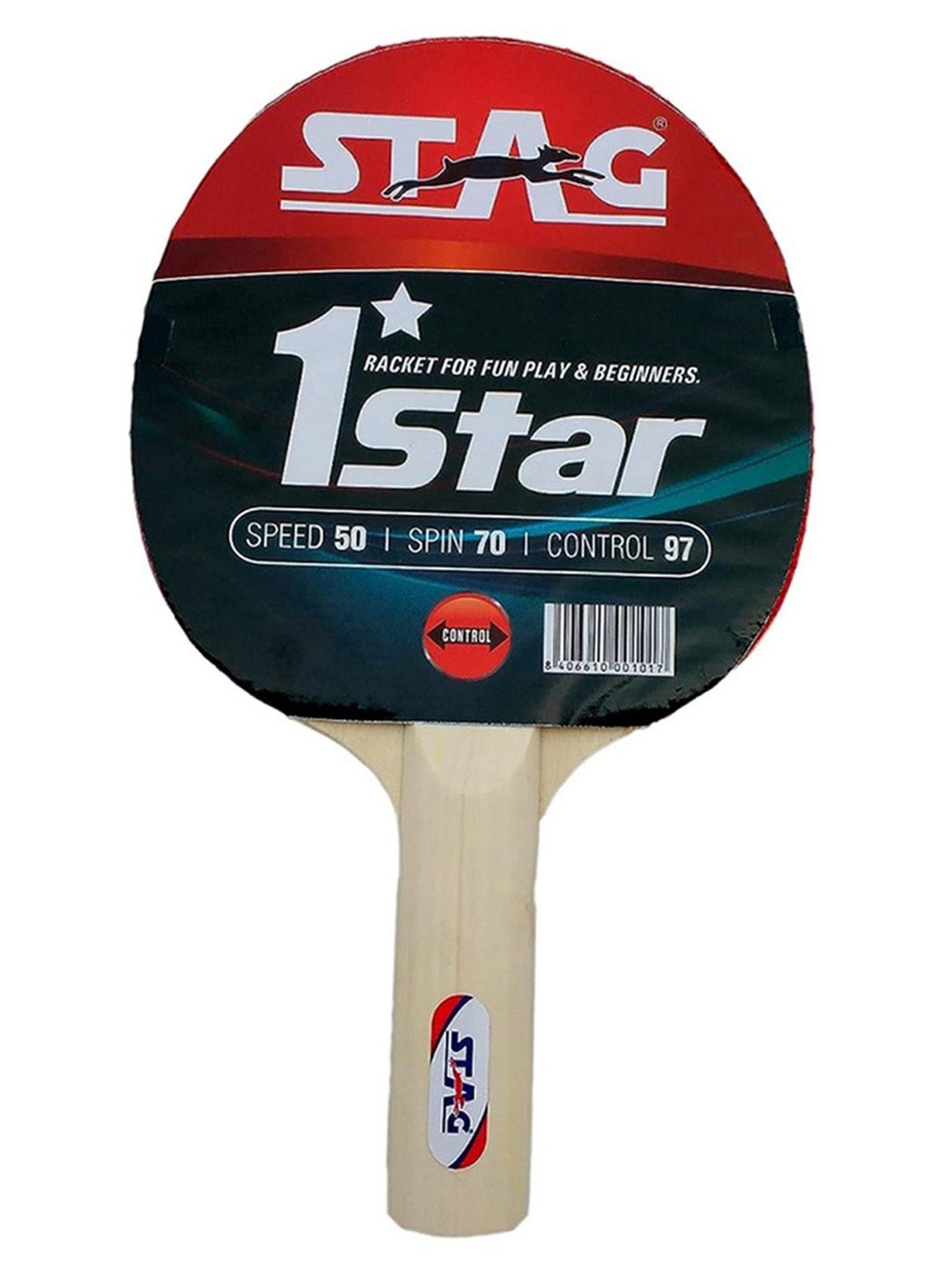 Stag Global 1 Star ITTF Approved Rubber Table Tennis Racquet (Multicolor)
