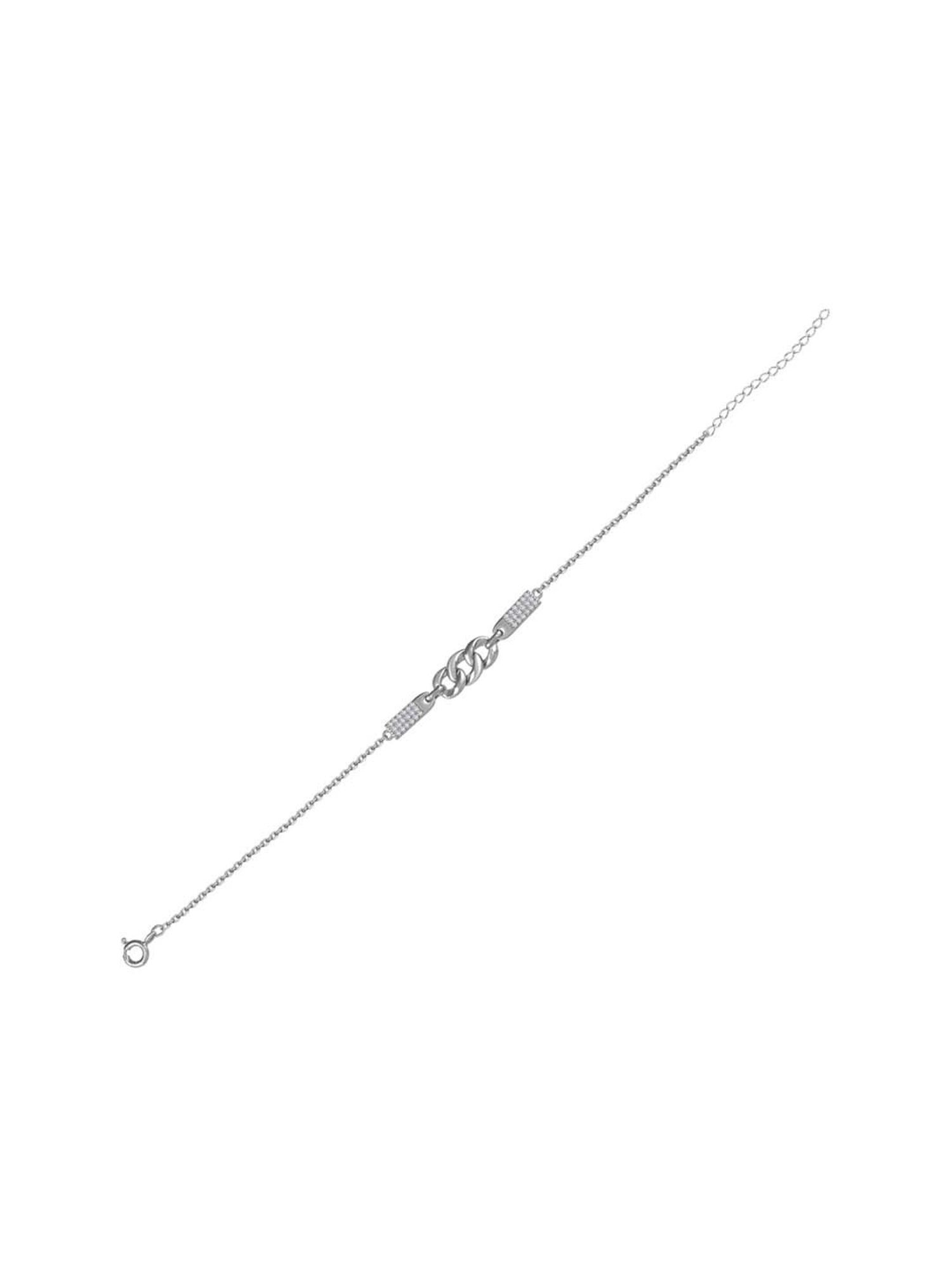 Rihi by P.C. Chandra Jewellers 92.5 Sterling Silver Link Chain Bracelet for Women & Girls