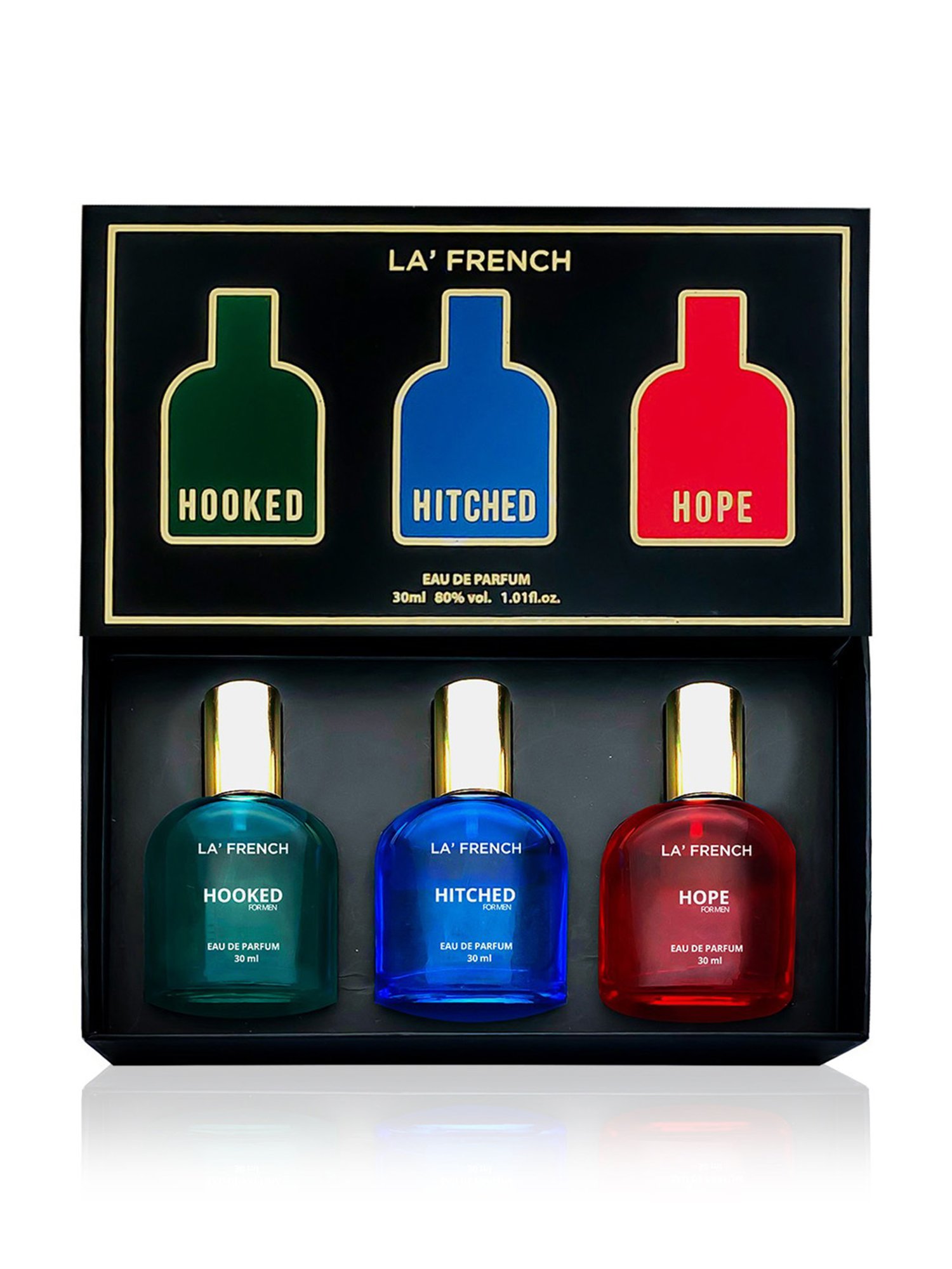 La'french Hooked, Hitched & Hope Eau de Parfum Gift Set for Men