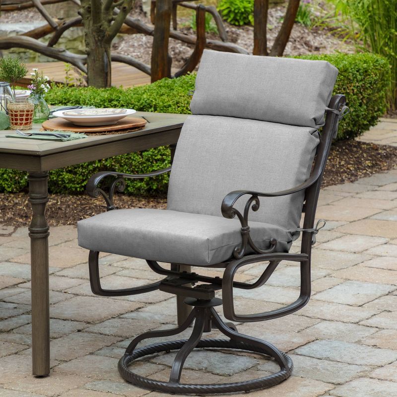 Paloma Woven Outdoor Dining Chair Cushion Gray - Arden Selections