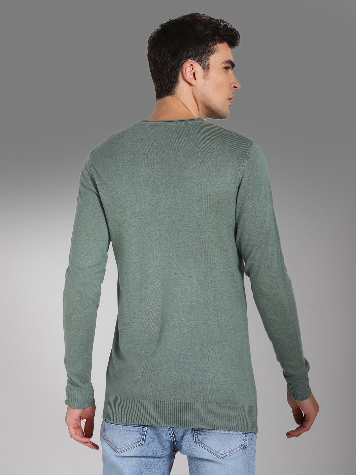 High Star Green Regular Fit Sweater
