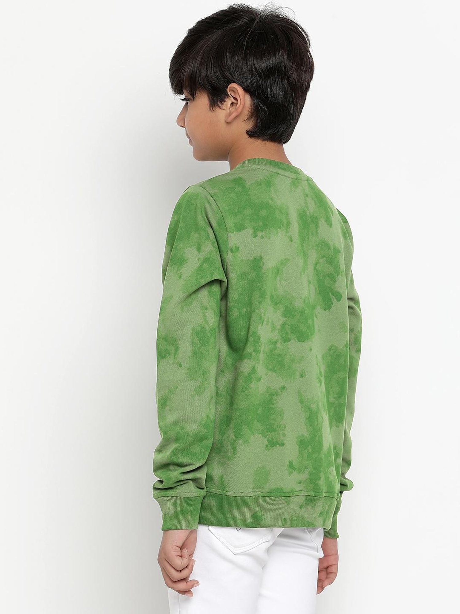 Lil Tomatoes Kids Olive Camouflage Full Sleeves Sweatshirt