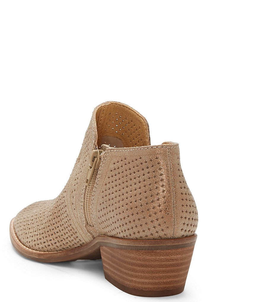 Lucky Brand Feyan Perforated Leather Block Heel Booties