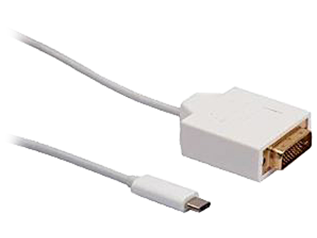 XtremPro 61066 3.1 USB Type-C to DVI Male Adapter Cable w/ 6.6ft, 2M Cable for Macbook, Chromebook - White
