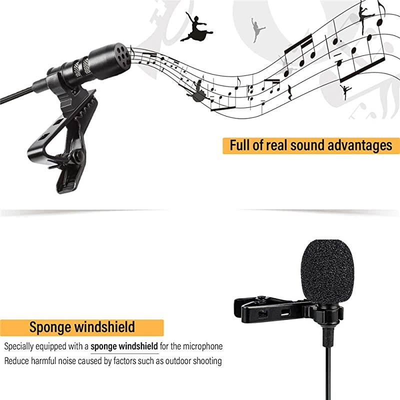 Lavalier Lapel Microphone Omnidirectional Condenser Mic for iPhone 77 plus88 plus1111 Pro11 Pro Max iPhone XXSXR YouTube Vlogging Facebook Interview Livestream Video Recording
