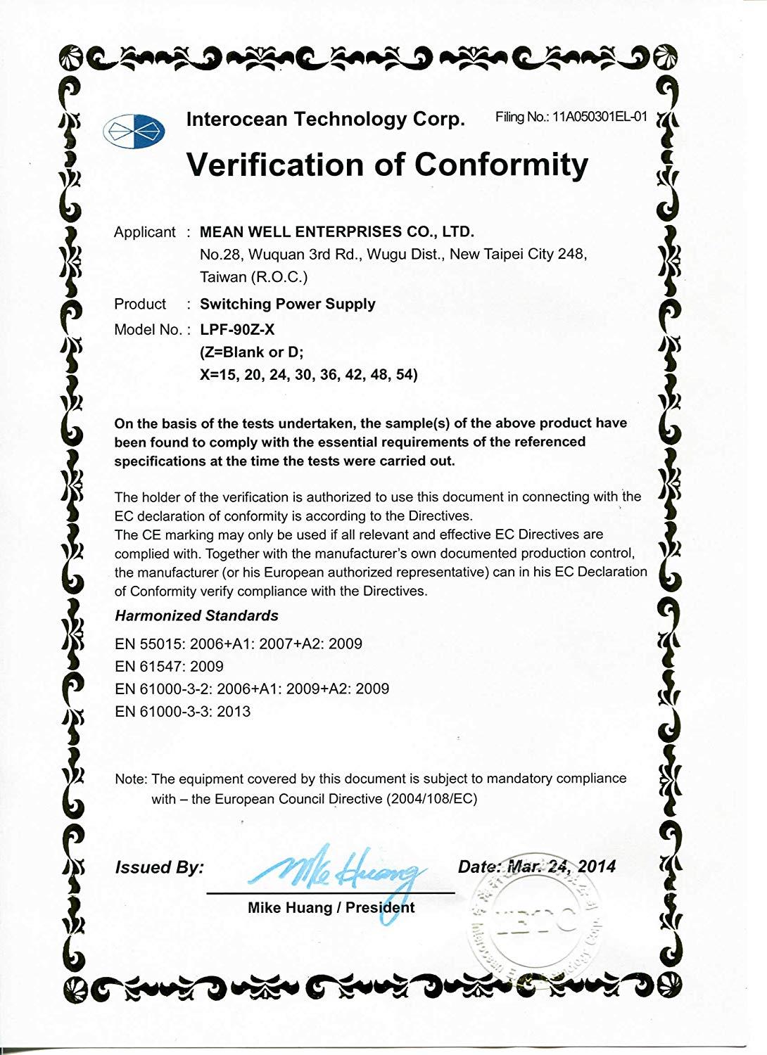 LED Power Supplies 90W 30V 3A 90-305VAC W/PFC