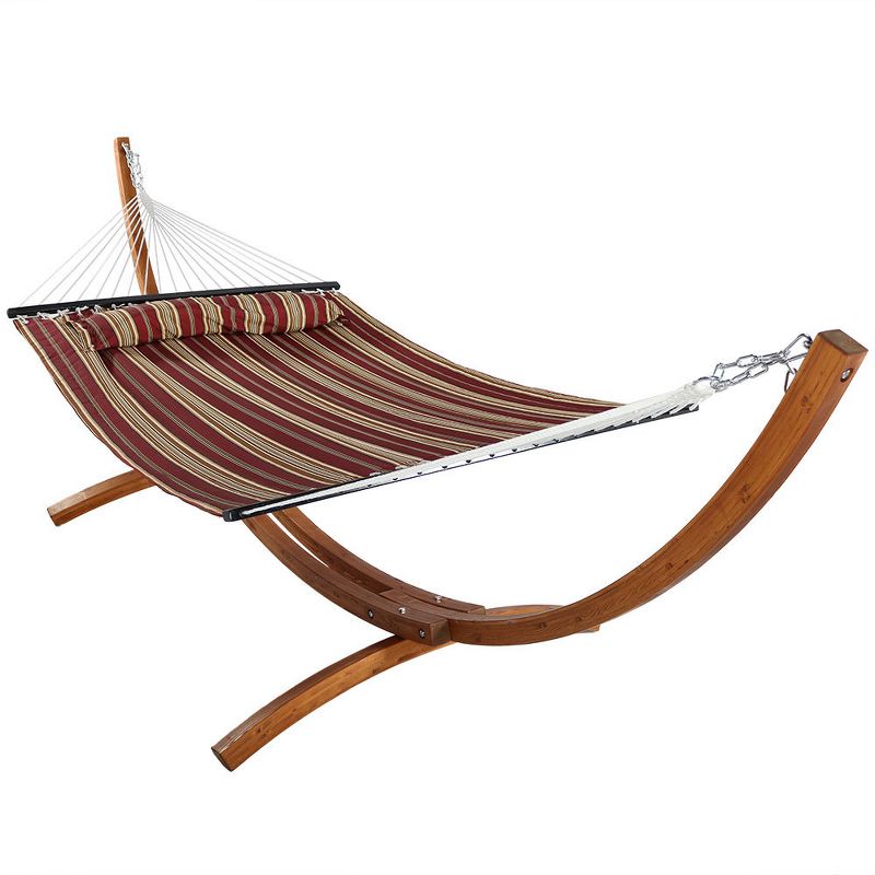 Coronado Double Quilted Hammock Red/Brown Stripe - Smart Living
