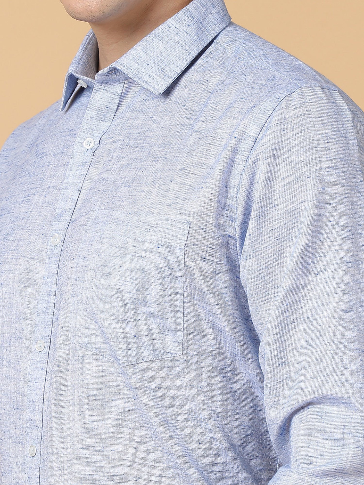 TABARD Blue Melange Regular Fit Shirt