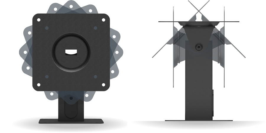 VidaMount Black Enclosure and Rotating & Tilting Desk/Table Mount [Bundle] compatible with Samsung Galaxy Tab E 9.6