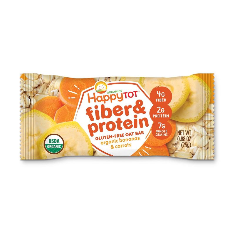 HappyTot Fiber & Protein Organic Bananas and Carrots Soft-Baked Oat Bar - 5ct/0.88oz Each