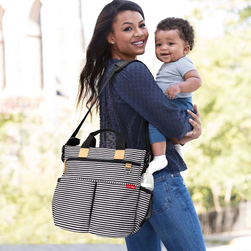 Skip Hop Duo Signature Diaper Bag - Black & White Stripe