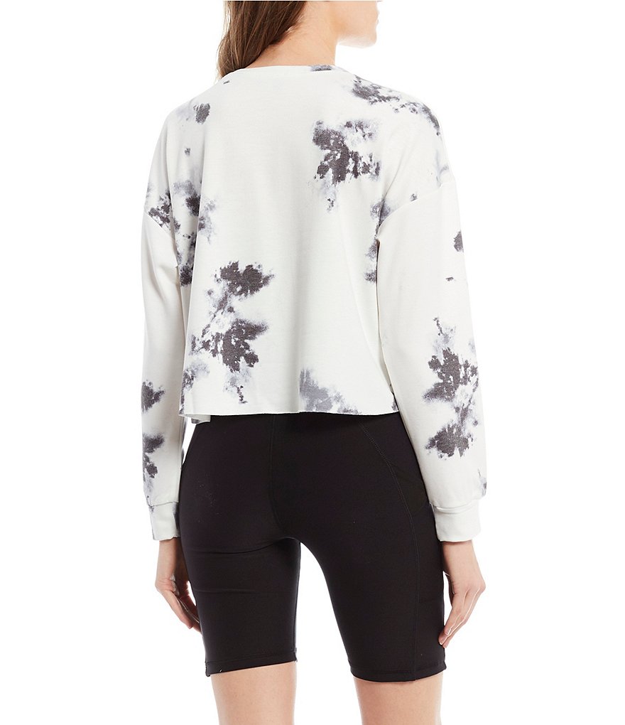 Honey & Sparkle Tie-Dye Long-Sleeve Cropped Top